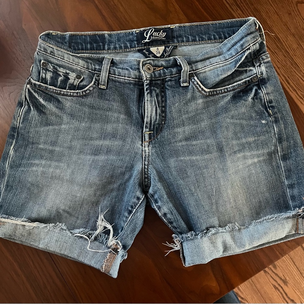Lucky Brand jean shorts size 6 raw hem
